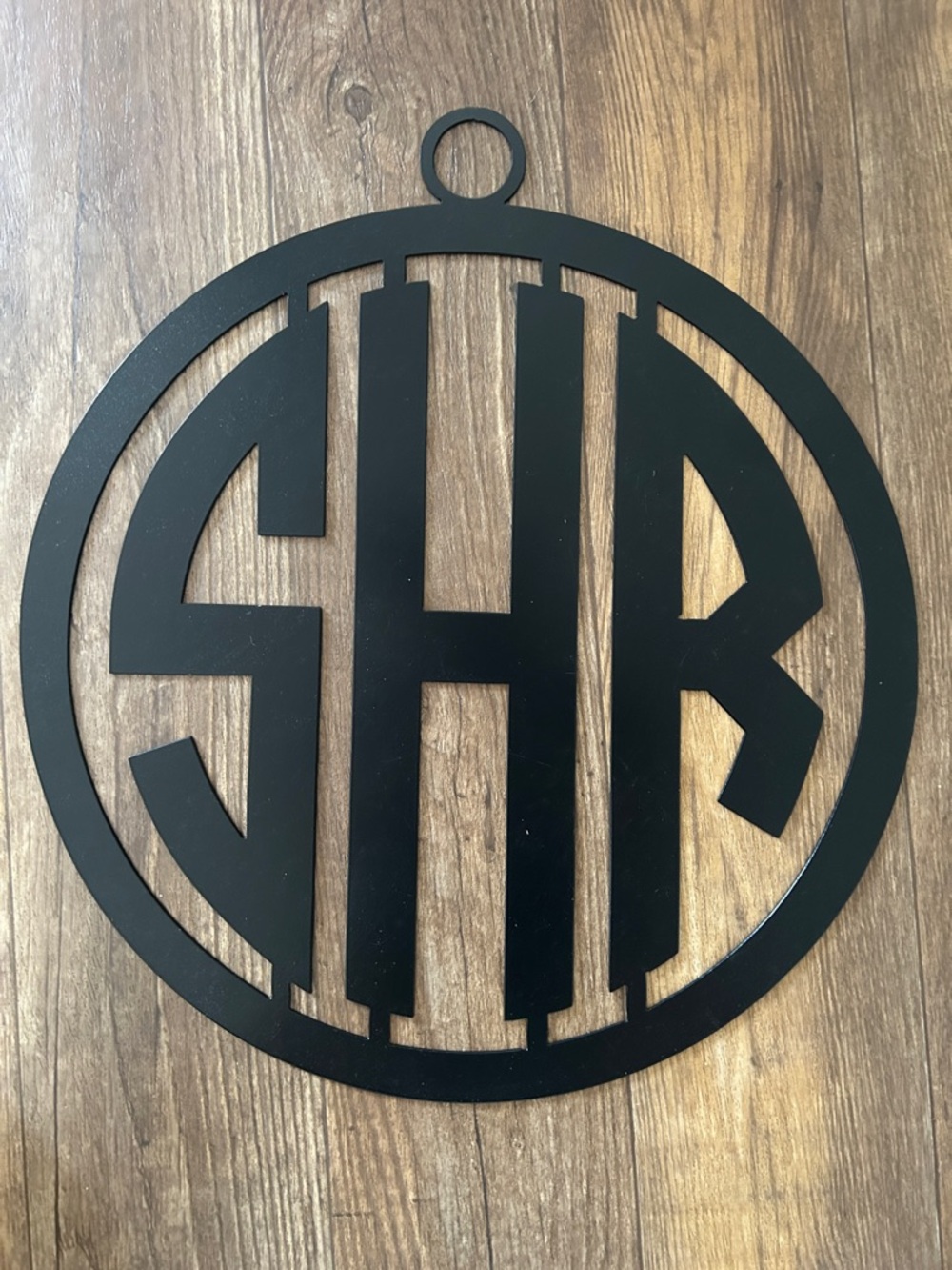Black Round Monogram Wall Art - sHr